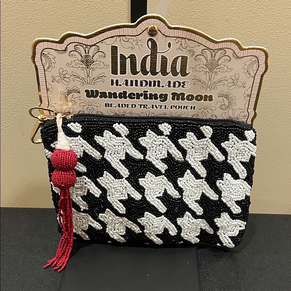 Wandering Moon | Houndstooth Pattern Beaded Bag N… - image 9